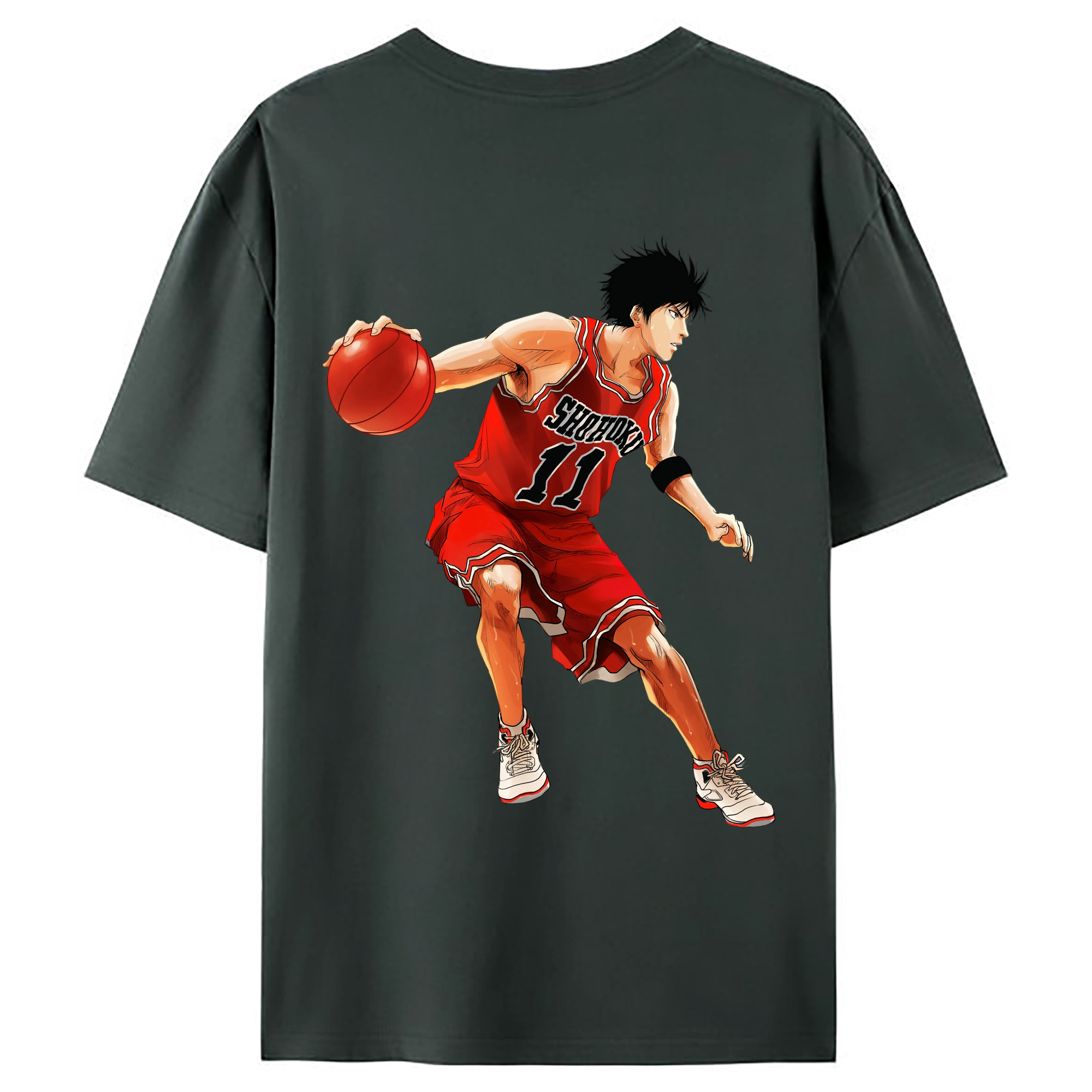 （画像用） SLAM DUNK／スラムダンク 綿100％ メンズ半袖Tシャツ（バックプリント） 通気性